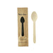 Cuchara de madera con funda de papel kraft A160mm - 500Uds