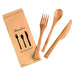Kit 3/1 cubiertos bambú en paquete kraft. 160mm - 250Uds