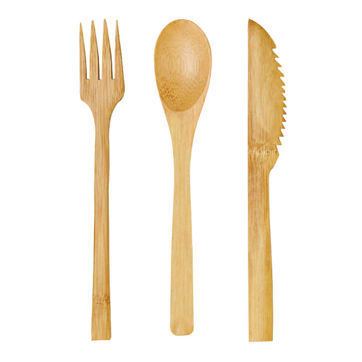 Kit 3/1 cubiertos de Bambu Envueltos en Kraft A160mm - 250Uds