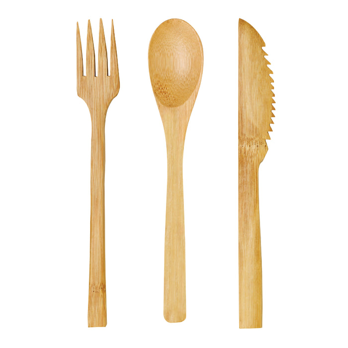 Kit 3/1 cubiertos de Bambu Envueltos en Kraft A160mm - 250Uds