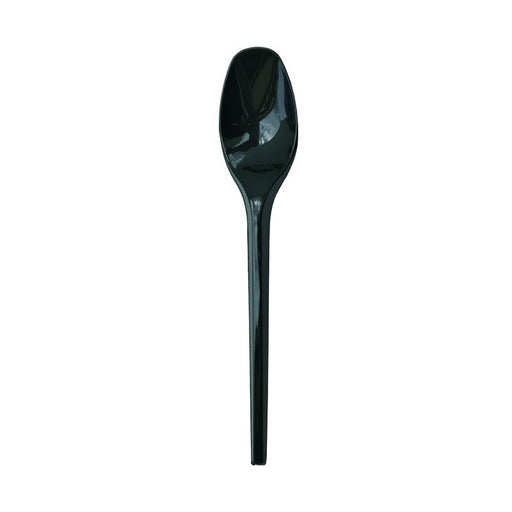 Cuchara de postre en plástico negro 125mm - 2000Uds