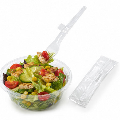 Tenedor plegable envasado transparente opaco 135mm - 1000Uds