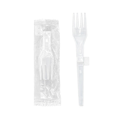 Tenedor plegable envasado transparente opaco 135mm - 1000Uds