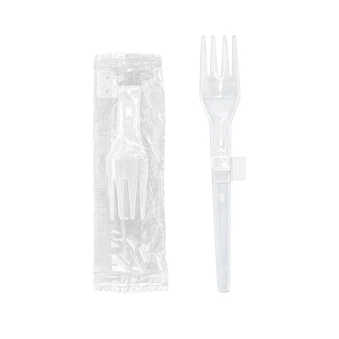 Tenedor plegable envasado transparente opaco 135mm - 1000Uds