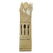 Kit 4/1 cubiertos de bambú y CPLA 4/1: Cuchillo, tenedor, cuchara y servilleta, envoltorio kraft 220x63mm - 250Uds