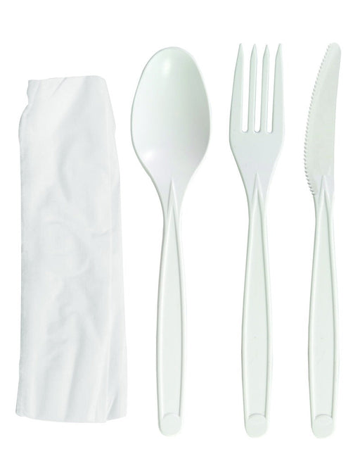 Kit 4/1 cubiertos bambú y CPLA 4/1 en paquete kraft A170mm - 500Uds