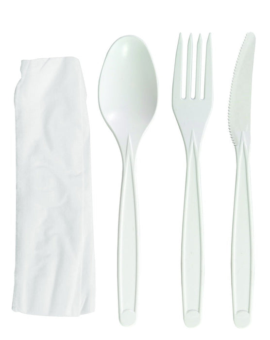 Kit 4/1 cubiertos bambú y CPLA 4/1 en paquete kraft A170mm - 500Uds
