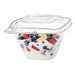 Envase Deli PET cuadrado transparente con tapa 375ml 128x128mm A70mm - 100Uds