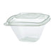 Envase Deli PET cuadrado transparente con tapa 375ml 128x128mm A70mm - 100Uds
