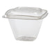 Envase Deli PET cuadrado transparente con tapa 500ml 128x128mm A85mm - 100Uds
