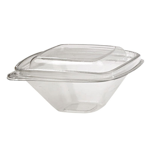 Envase Deli PET cuadrado transparente con tapa 250ml 128x128mm A55mm - 100Uds