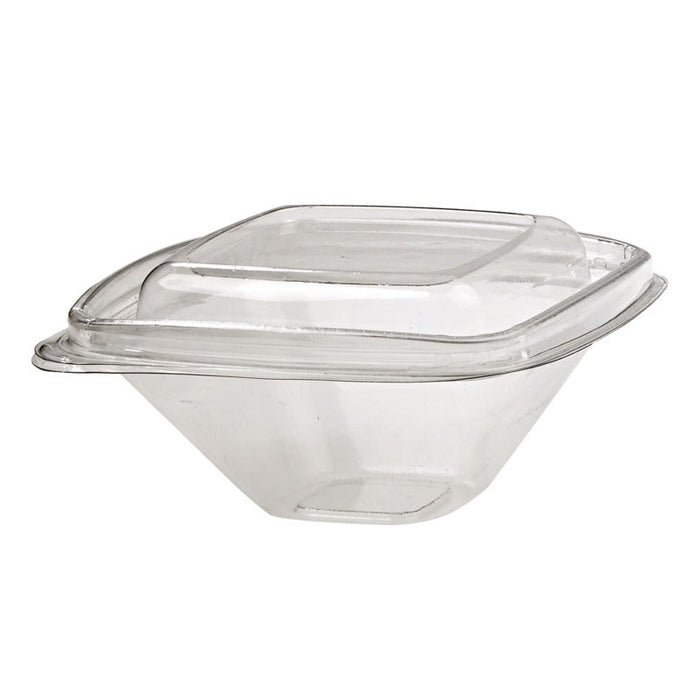 Envase Deli PET cuadrado transparente con tapa 250ml 128x128mm A55mm - 100Uds