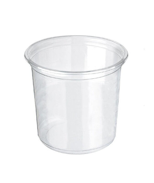 Tarrina Deli PET redonda transparente con tapa plana 960ml Ø117mm A141mm - 225Uds