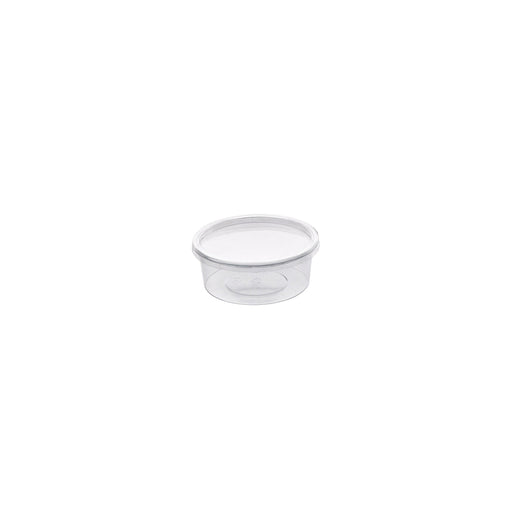 Tarrina Deli PET redonda transparente con tapa plana 200ml Ø100mm A38mm - 500Uds