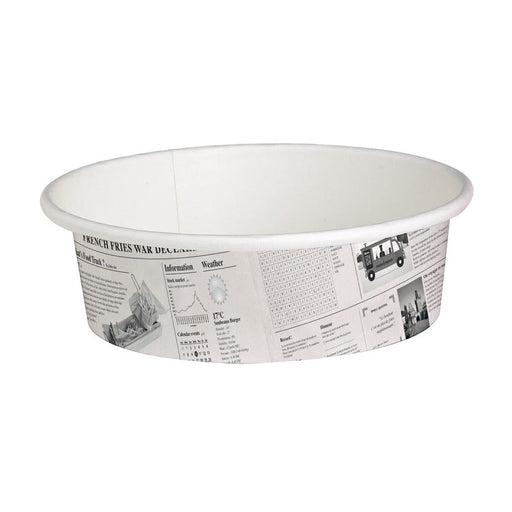 Tarrinas Deli redonda de cartón diseño News 360ml Ø114mm A54mm - 500Uds