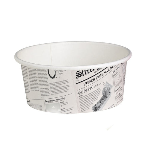 Tarrinas Deli redonda de cartón diseño News 480ml Ø114mm A72mm - 500Uds