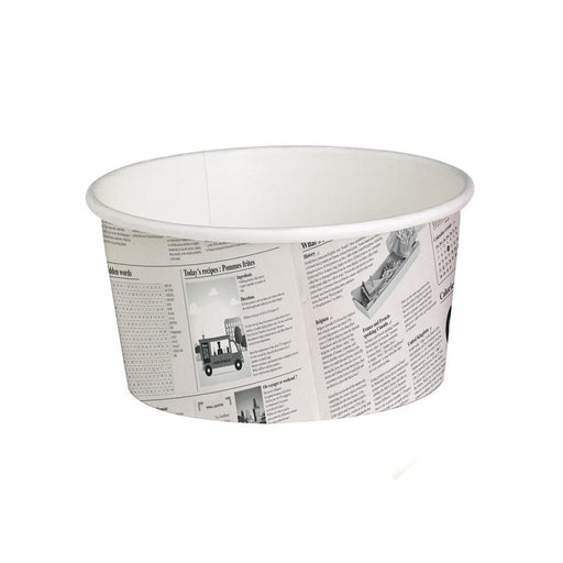 Tarrinas Deli redonda de cartón diseño News 600ml Ø114mm A87mm - 500Uds