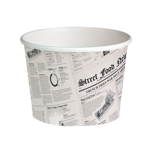 Tarrinas Deli redonda de cartón diseño "News" H99mm 650ml - 500Uds