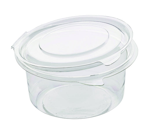 Tarrina Deli PET redonda transparente con tapa bisagra 400ml Ø115mm A60mm - 600Uds