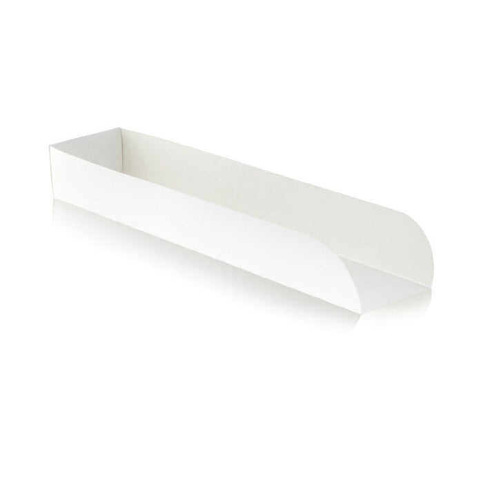 Soporte de cartón blanco de Hot Dog 250x55mm A35mm - 1000Uds