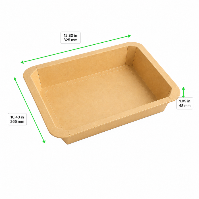 Bandejas GN 1/2 sellables de cartón 325x265mm H48mm 3 160ml - 200Uds