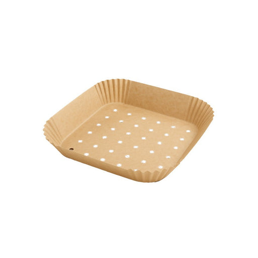 molde cuadrado de papel kraft perforado 160 × 160 mm · altura 45 mm - 2400Uds