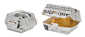 Caja de cartón blanco para hamburguesas diseño News 75x75mm A50mm - 500Uds