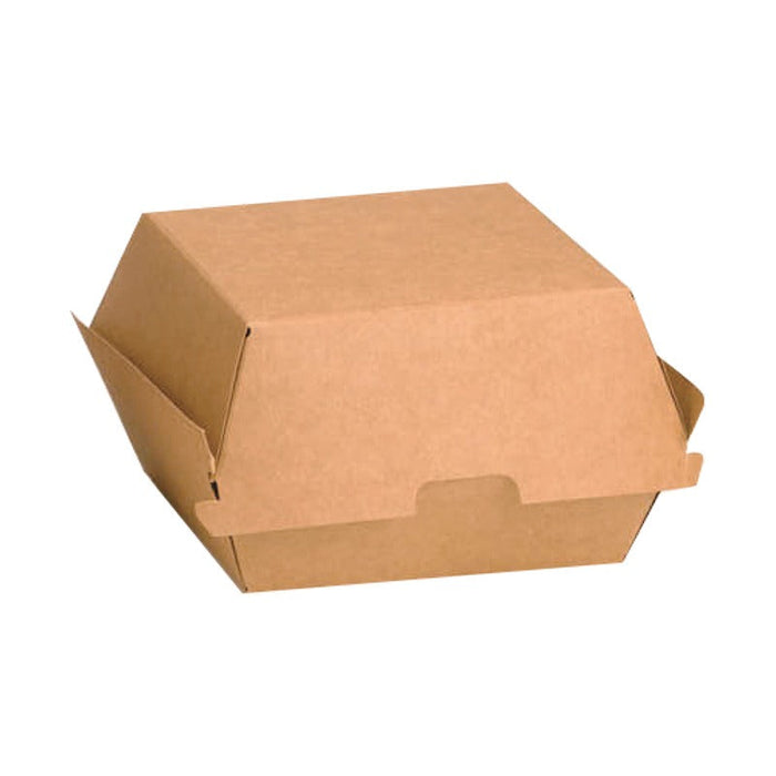 Caja de cartón kraft para hamburguesas 110x100mm A80mm - 300Uds