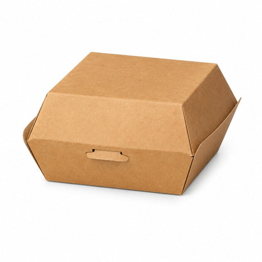 Caja de cartón kraft para hamburguesas 130x120mm A70mm - 500Uds