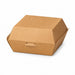 Caja de cartón kraft para hamburguesas 130x120mm A70mm - 500Uds