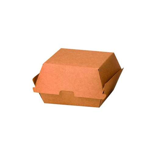 Caja de cartón kraft para hamburguesas 150x135mm A80mm - 500Uds