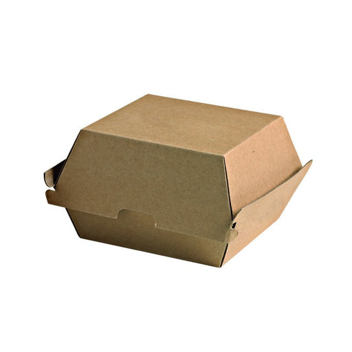 Caja de cartón kraft para hamburguesas microcanal 145x130mm A100mm - 300Uds