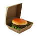Caja de cartón kraft para hamburguesas microcanal 135x125mm A65mm - 500Uds