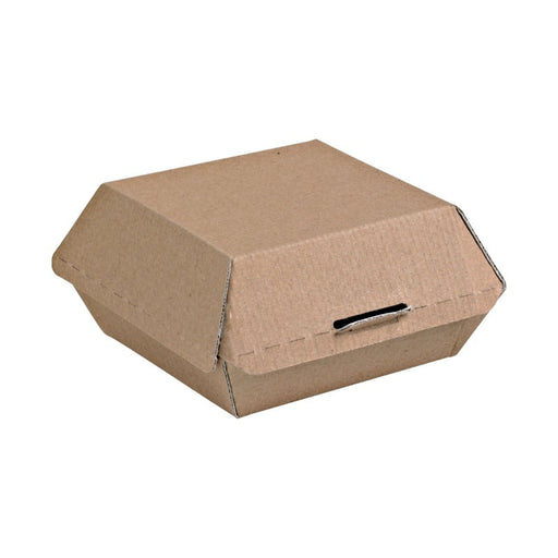 Caja de cartón kraft para hamburguesas microcanal 135x125mm A65mm - 500Uds