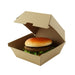 Caja de cartón kraft para hamburguesas microcanal 145x130mm A78mm - 500Uds