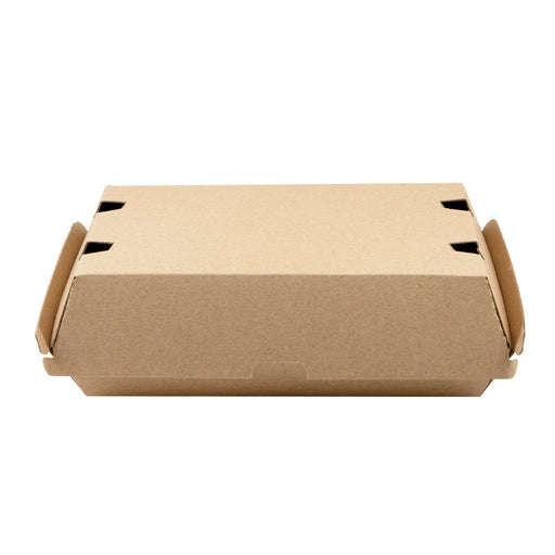 Caja de cartón kraft para hamburguesas microcanal 225x125mm A82mm - 200Uds