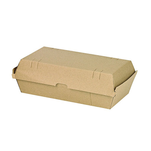Caja de cartón kraft para hamburguesas microcanal 245x135mm A75mm - 200Uds