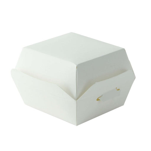 Mini caja de cartón blanco para hamburguesa 70x70mm A50mm - 500Uds