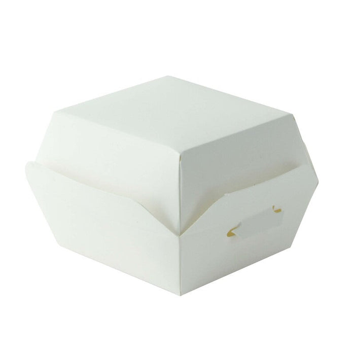 Mini caja de cartón blanco para hamburguesa 70x70mm A50mm - 500Uds