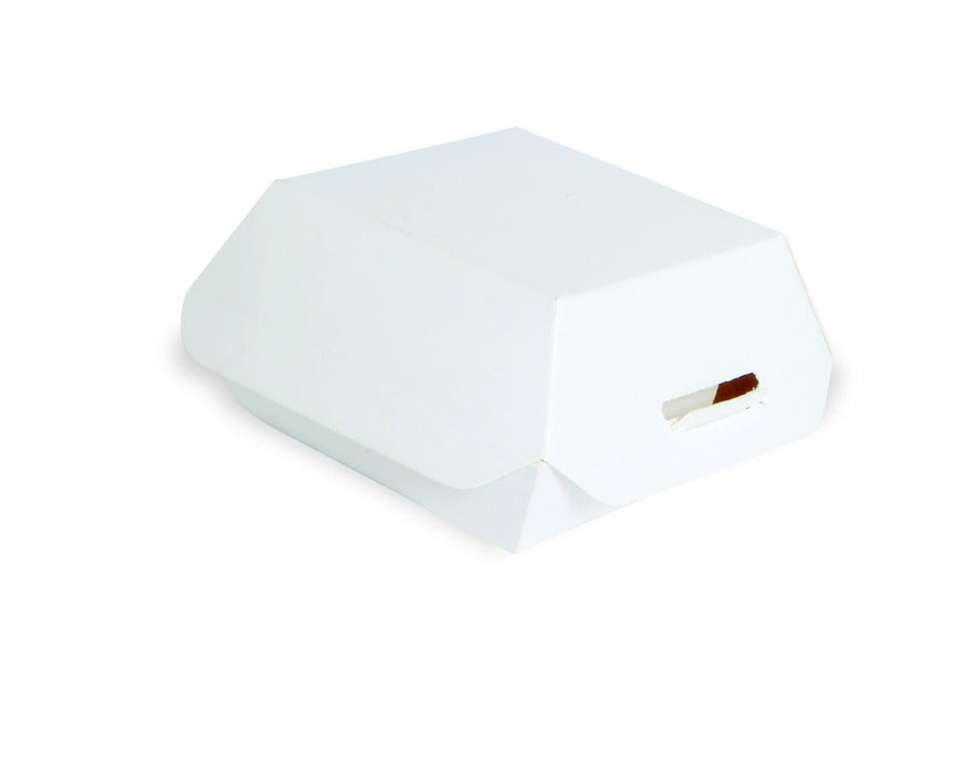 Mini caja de cartón blanco para hamburguesa 98x95mm A50mm - 450Uds