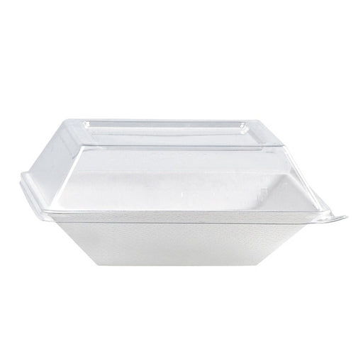 Plato hondo rectangular de pulpa blanco 250ml 130x130mm A28mm - 500Uds