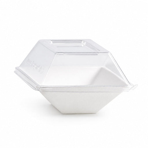 Plato rectangular de pulpa blanco BioNchic 150ml 130x85mm A28mm - 500Uds