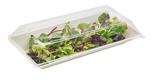 Plato hondo rectangular de pulpa blanco BioNchic 500ml 260x130mm A28mm - 500Uds