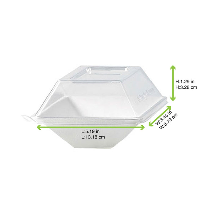 Tapa cúpula rectangular transparente PET para 210ECOD139 132x88mm A33mm - 100Uds