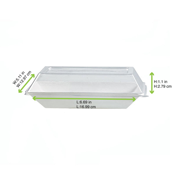 Tapa cúpula rectangular blanca PET para 210ECOD1713 170x130mm A28mm - 100Uds