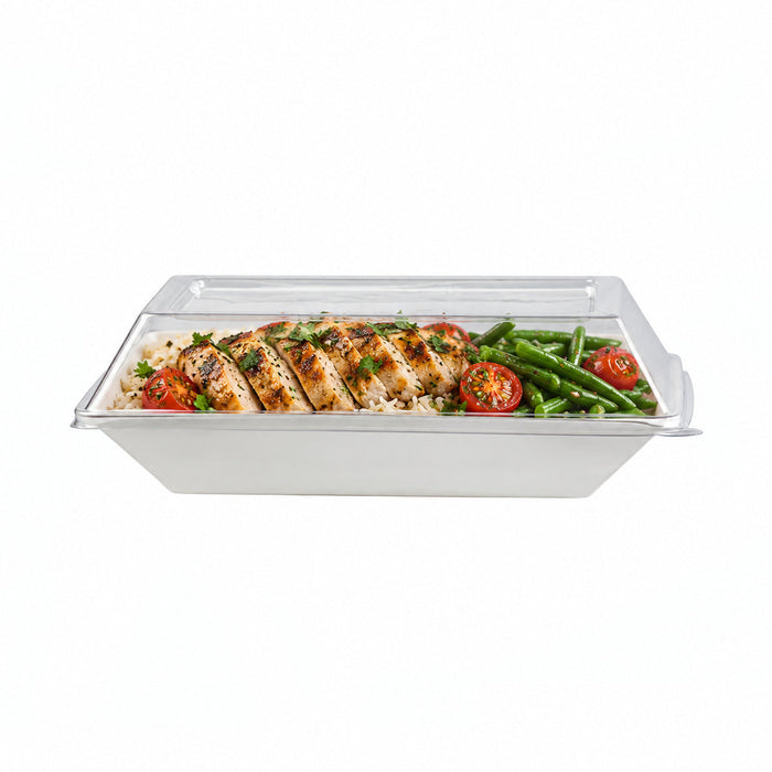Tapa cúpula rectangular blanca PET para 210ECOD1713 170x130mm A28mm - 100Uds
