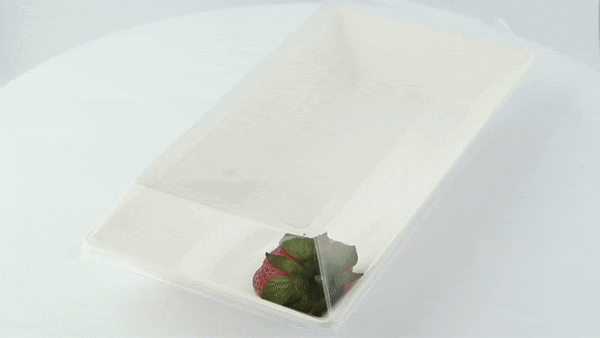 Tapa cúpula rectangular blanca PET para 210ECOD2614 262x132mm A33mm - 100Uds