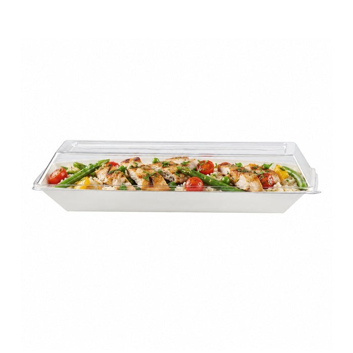 Tapa cúpula rectangular blanca PET para 210ECOD2614 262x132mm A33mm - 100Uds