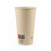 Vaso de cartón de fibra de bambú blanco con laminación PE 460ml A136mm - 1000Uds