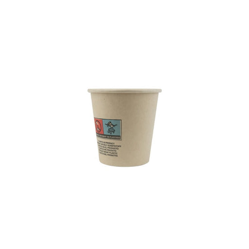 Vaso de cartón de fibra de bambú blanco con laminación PE 90ml A60mm - 1000Uds